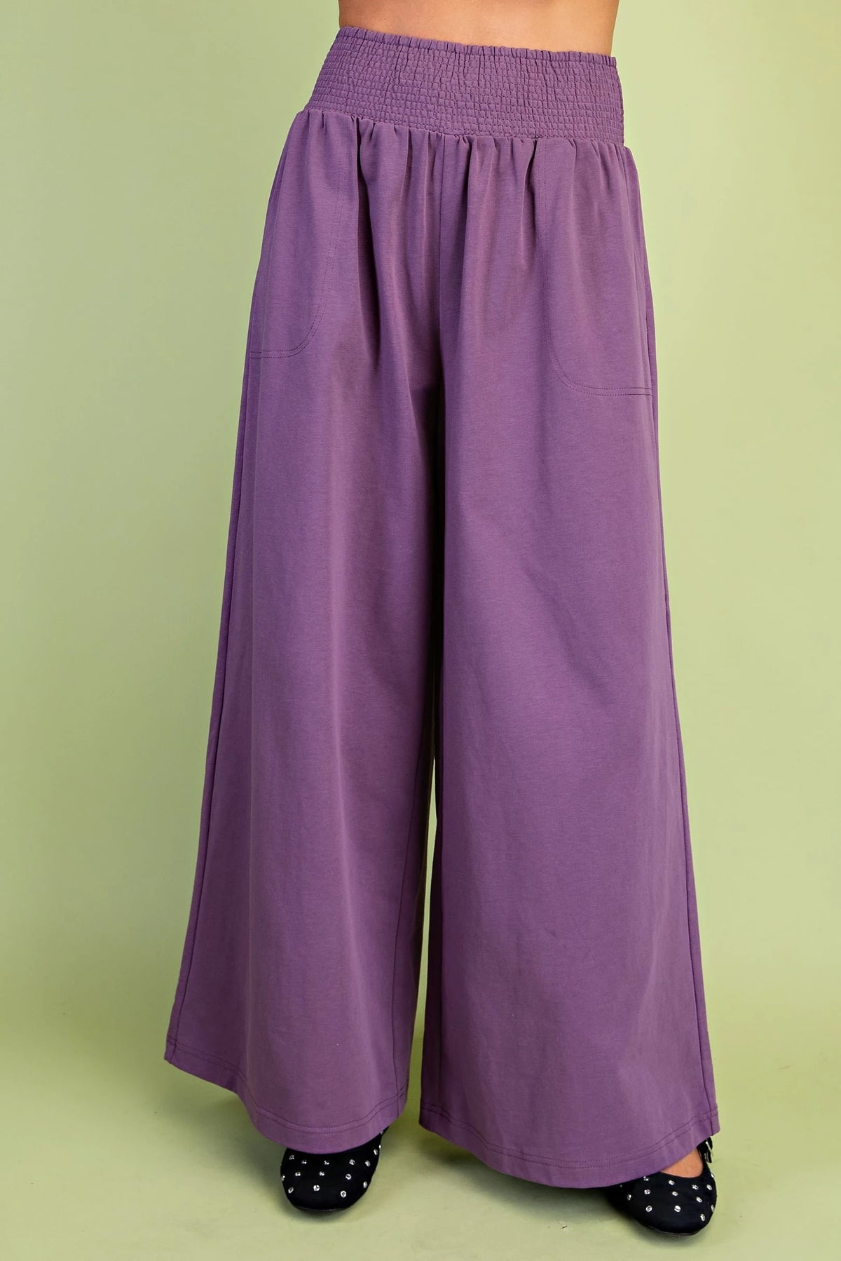 GiGiO Wide Leg Smocked Waist Pants