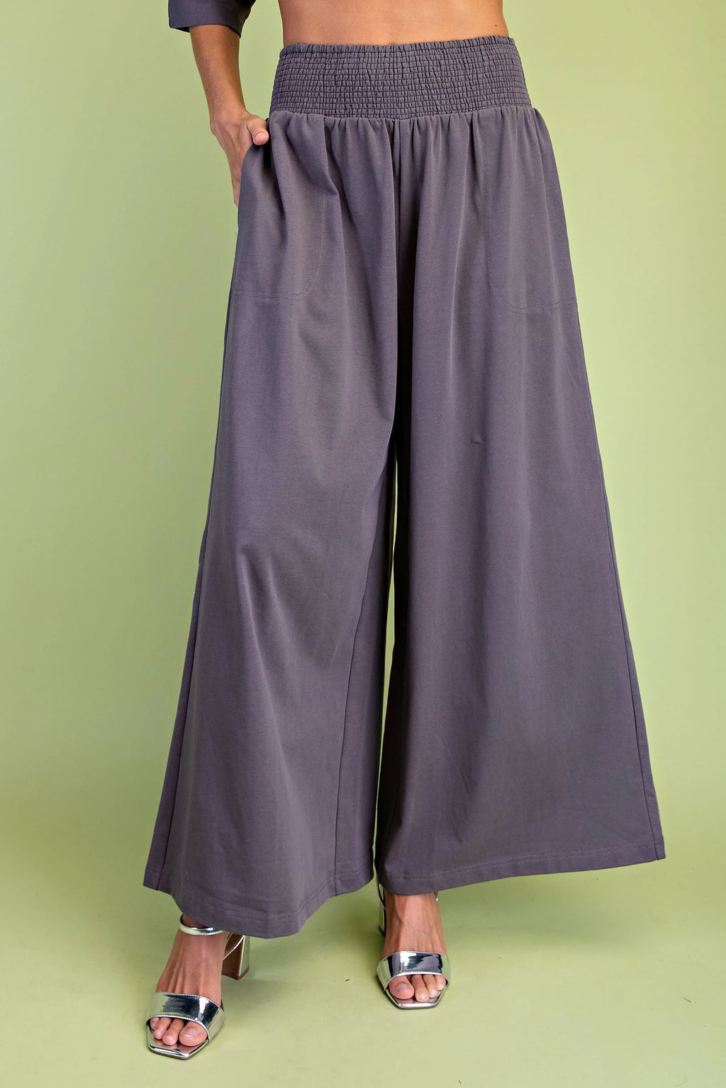 GiGiO Wide Leg Smocked Waist Pants