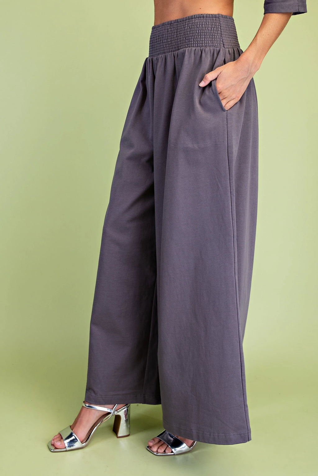GiGiO Wide Leg Smocked Waist Pants