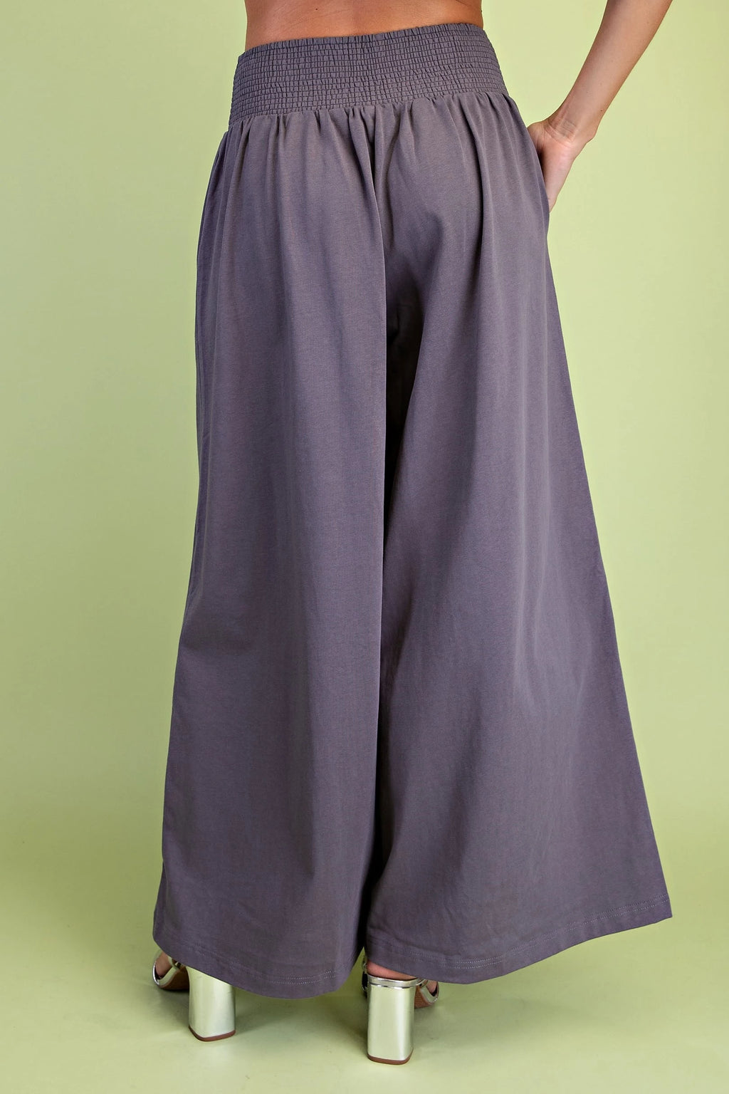GiGiO Wide Leg Smocked Waist Pants