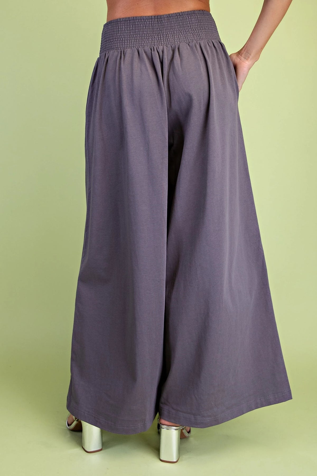 GiGiO Wide Leg Smocked Waist Pants