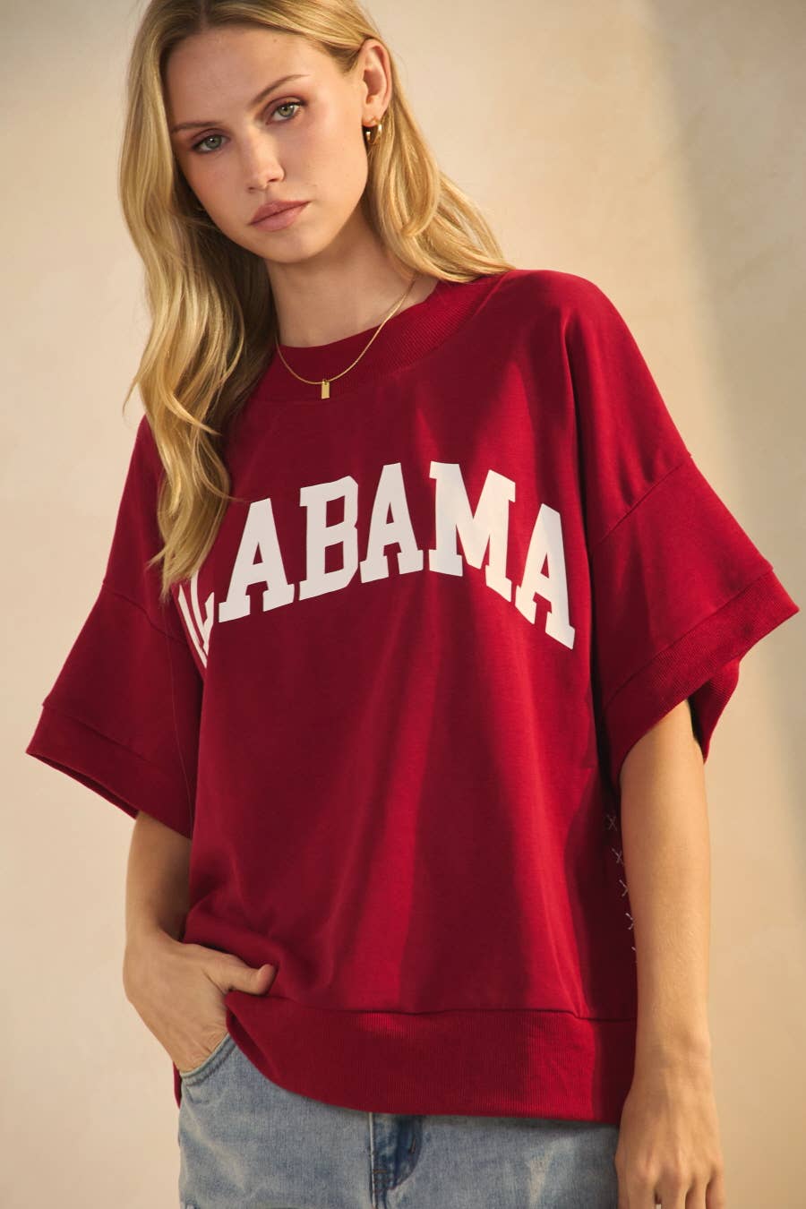 Oddi Game Day Alabama Boxy Short-Sleeve Sweatshirt
