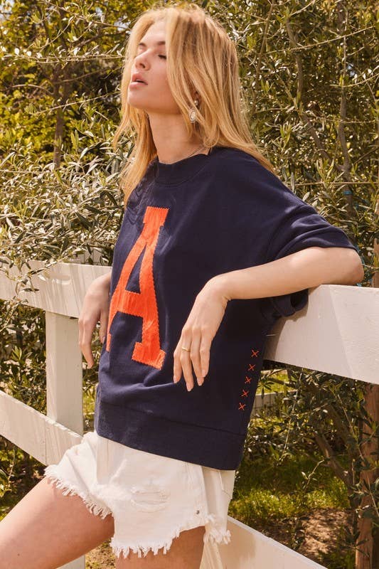 Oddi Game Day Lettering Oversized Sweatshirt (Plus)