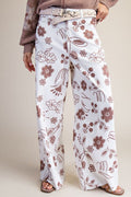 EASEL PRINTED WASHED TWILL WIDE PANTS