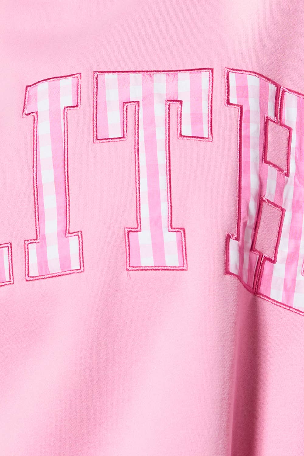 Bucketlist Faith Striped Appliqué Mock-Neck Sweatshirt in Pink