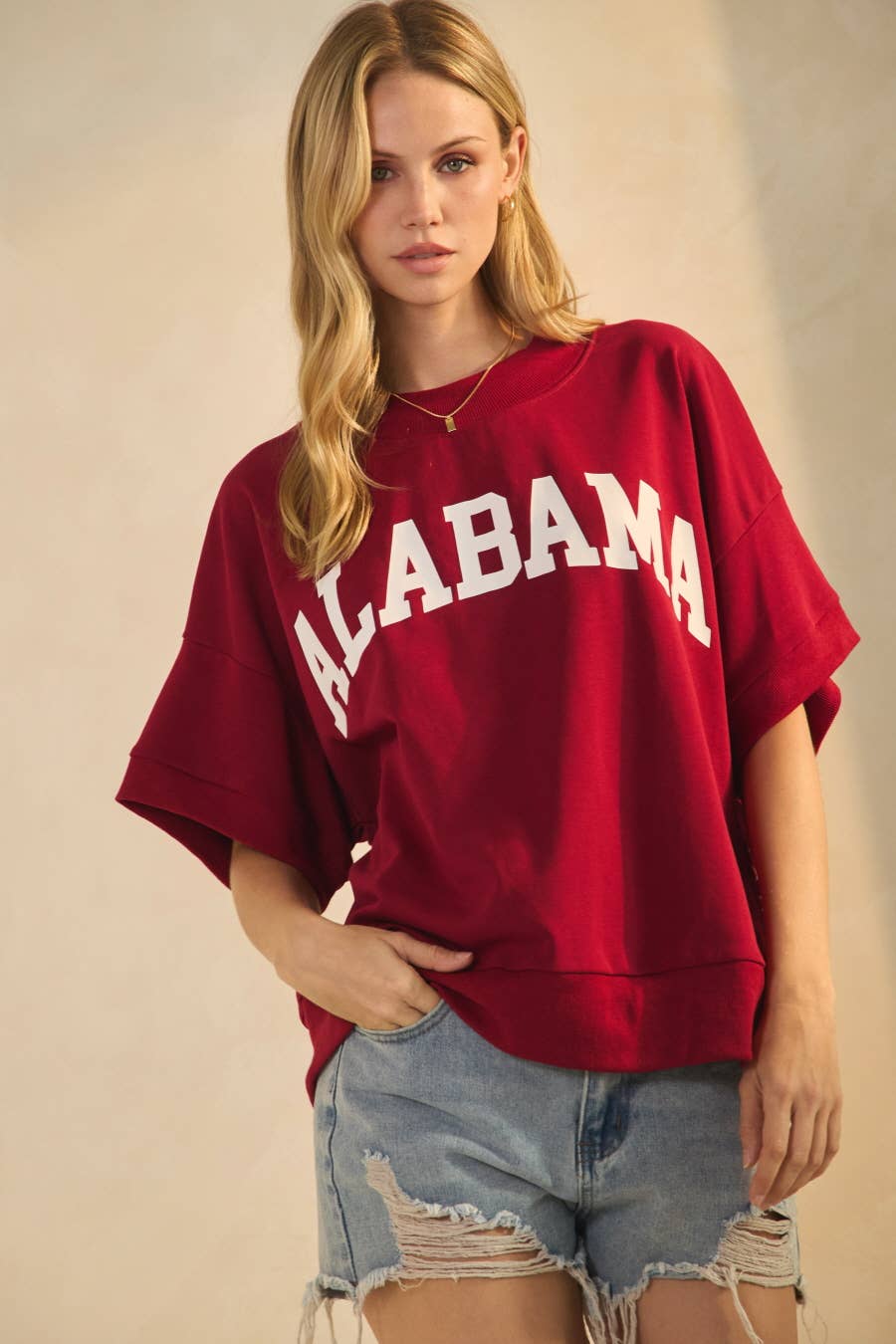 Oddi Game Day Alabama Boxy Short-Sleeve Sweatshirt