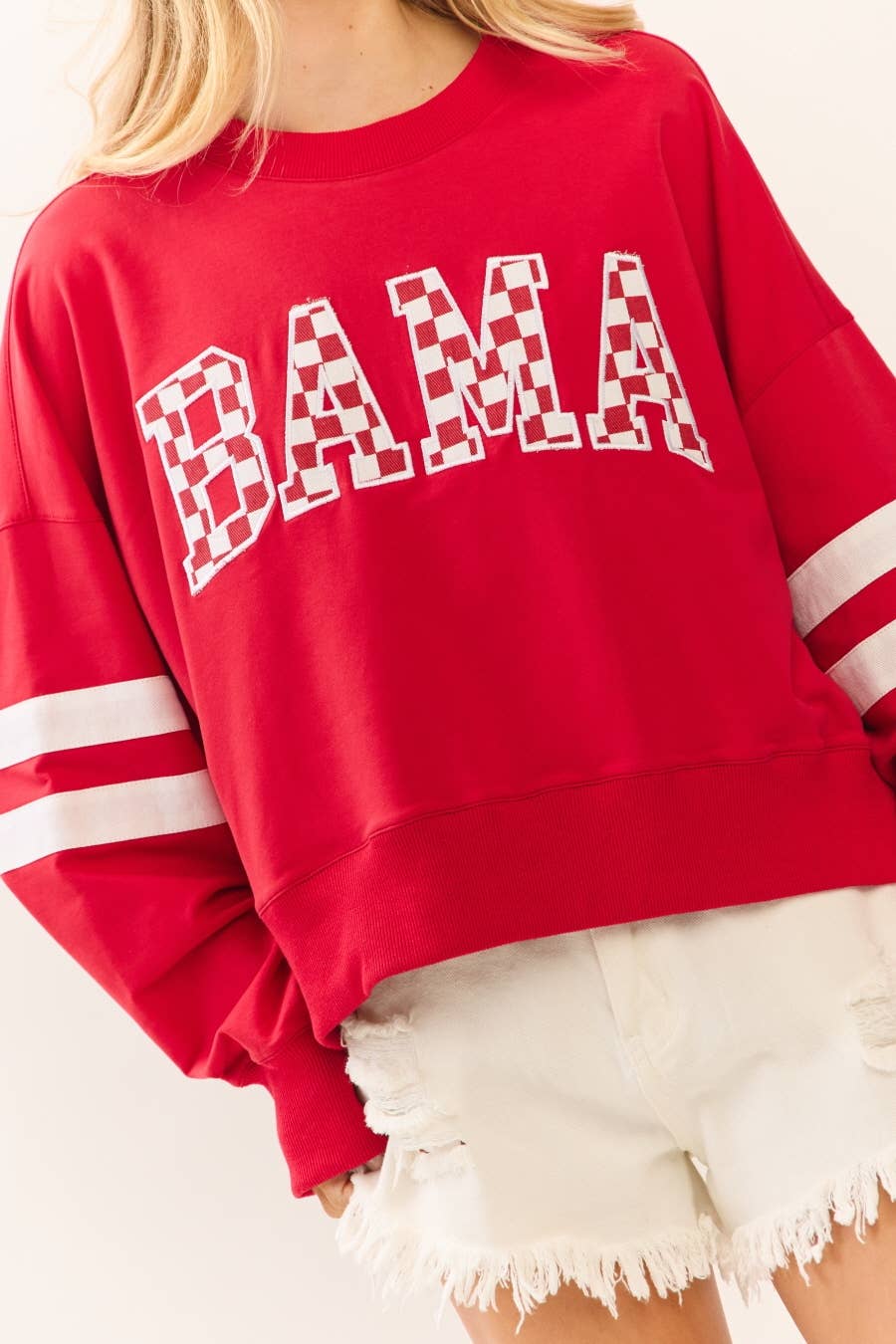 Plus Oddi Game Day Embroidered Pullover Sweater