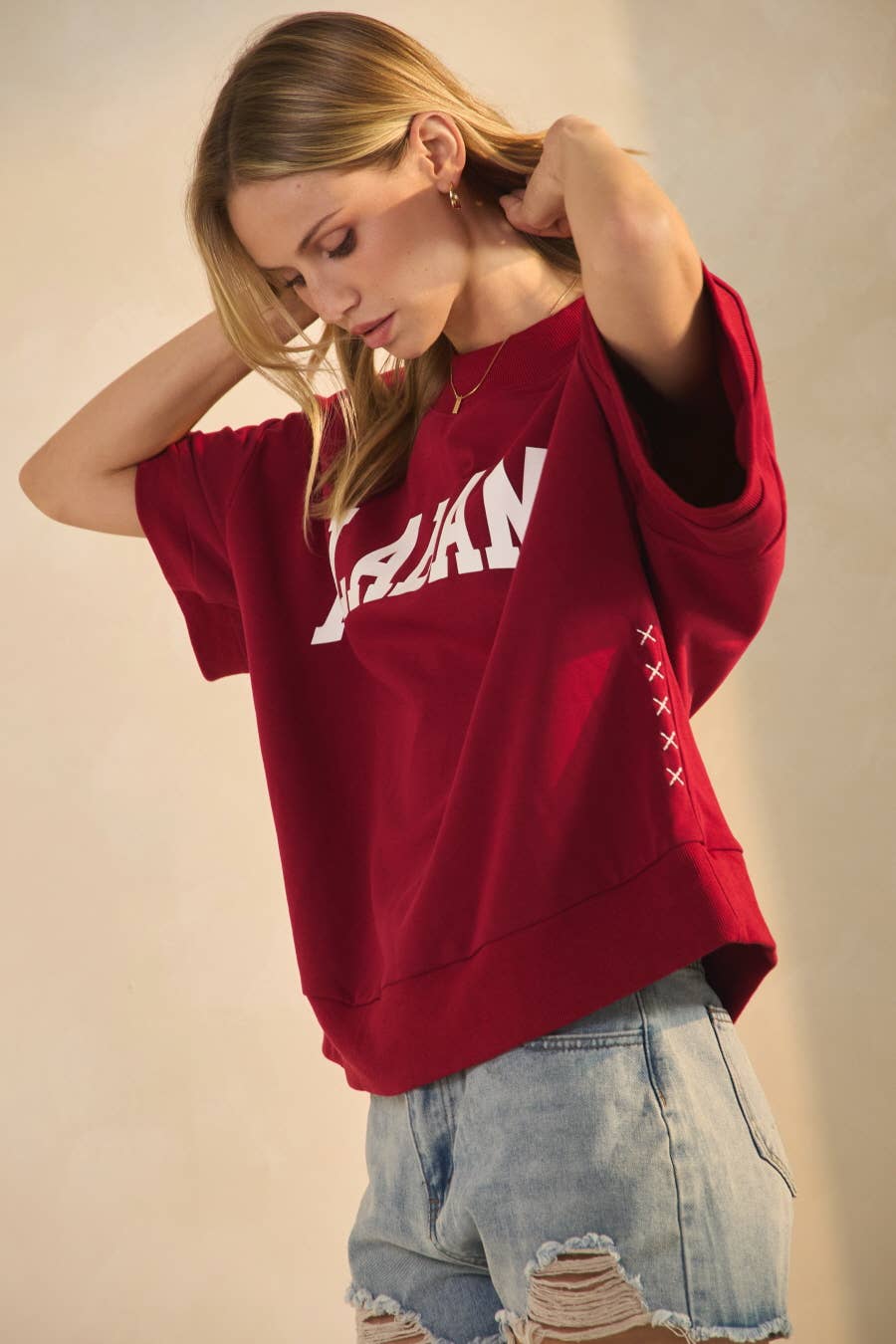 Oddi Game Day Alabama Boxy Short-Sleeve Sweatshirt