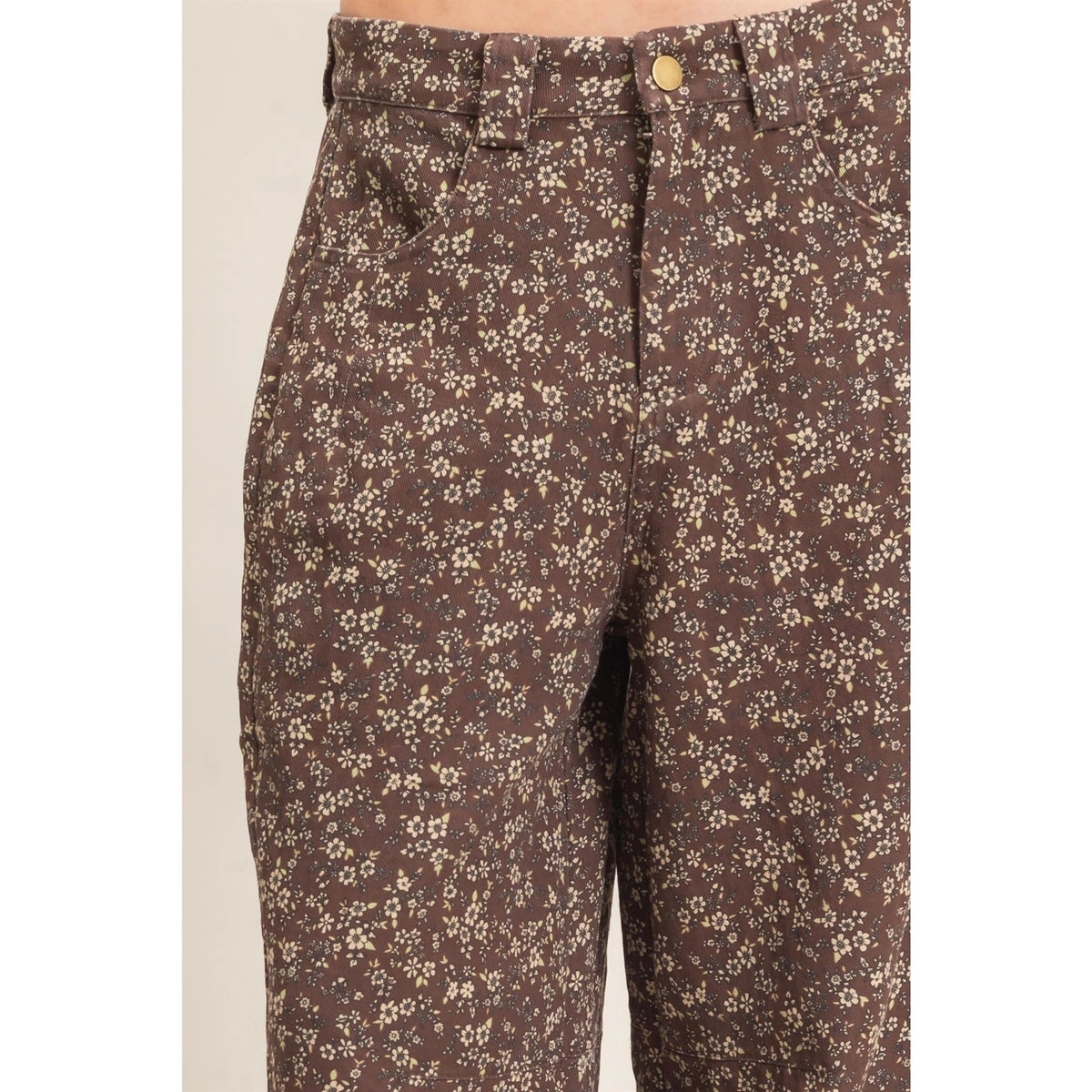 HYFVE Chestnut Floral Print Barrel Pants