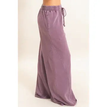 Double Zero Mineral Wash Drawstring Wide-Leg Pants