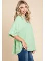 Jodifl Split-Neck Blouse in Aloe – Plus