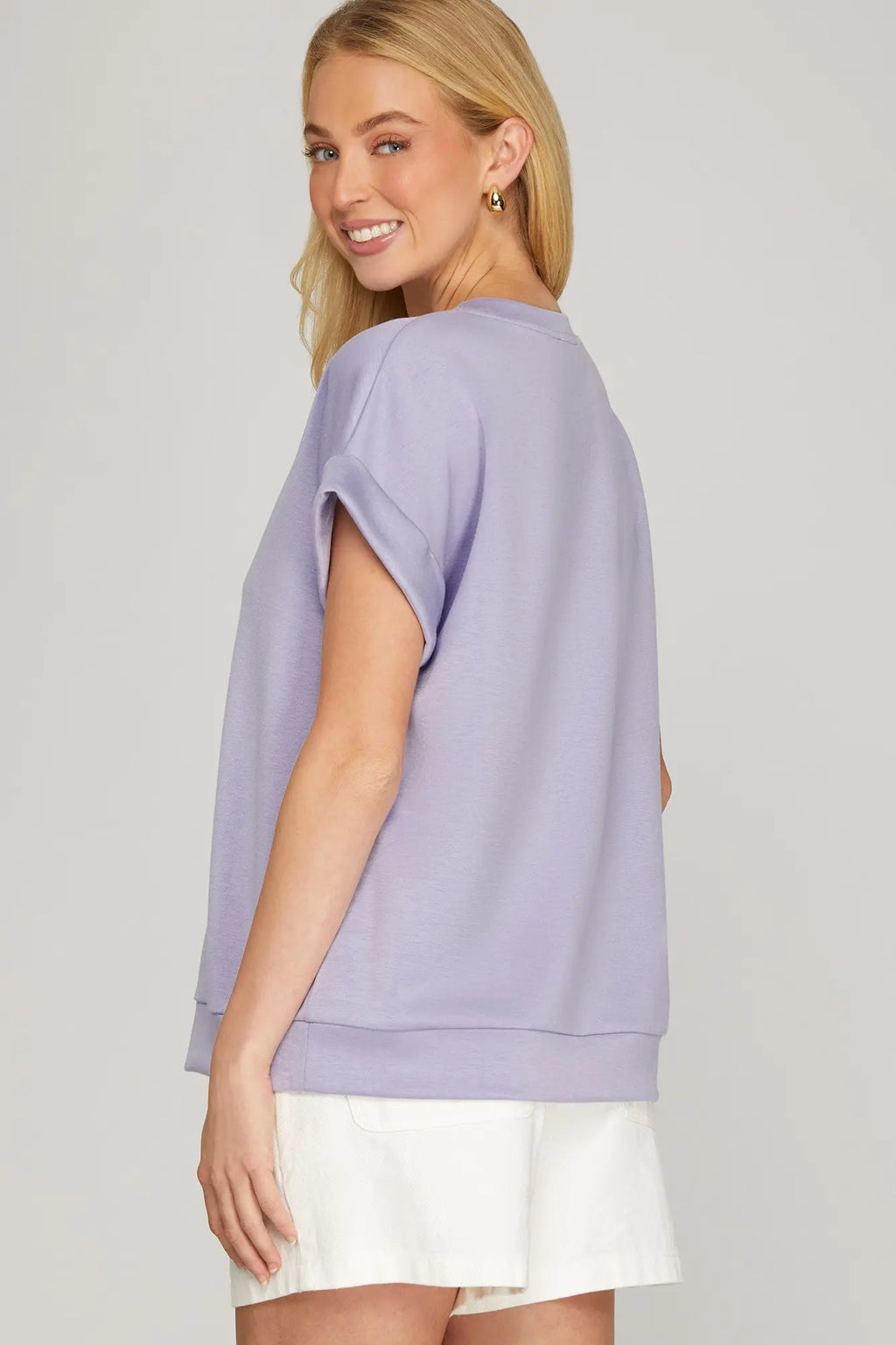 Drop Shoulder Knit Top