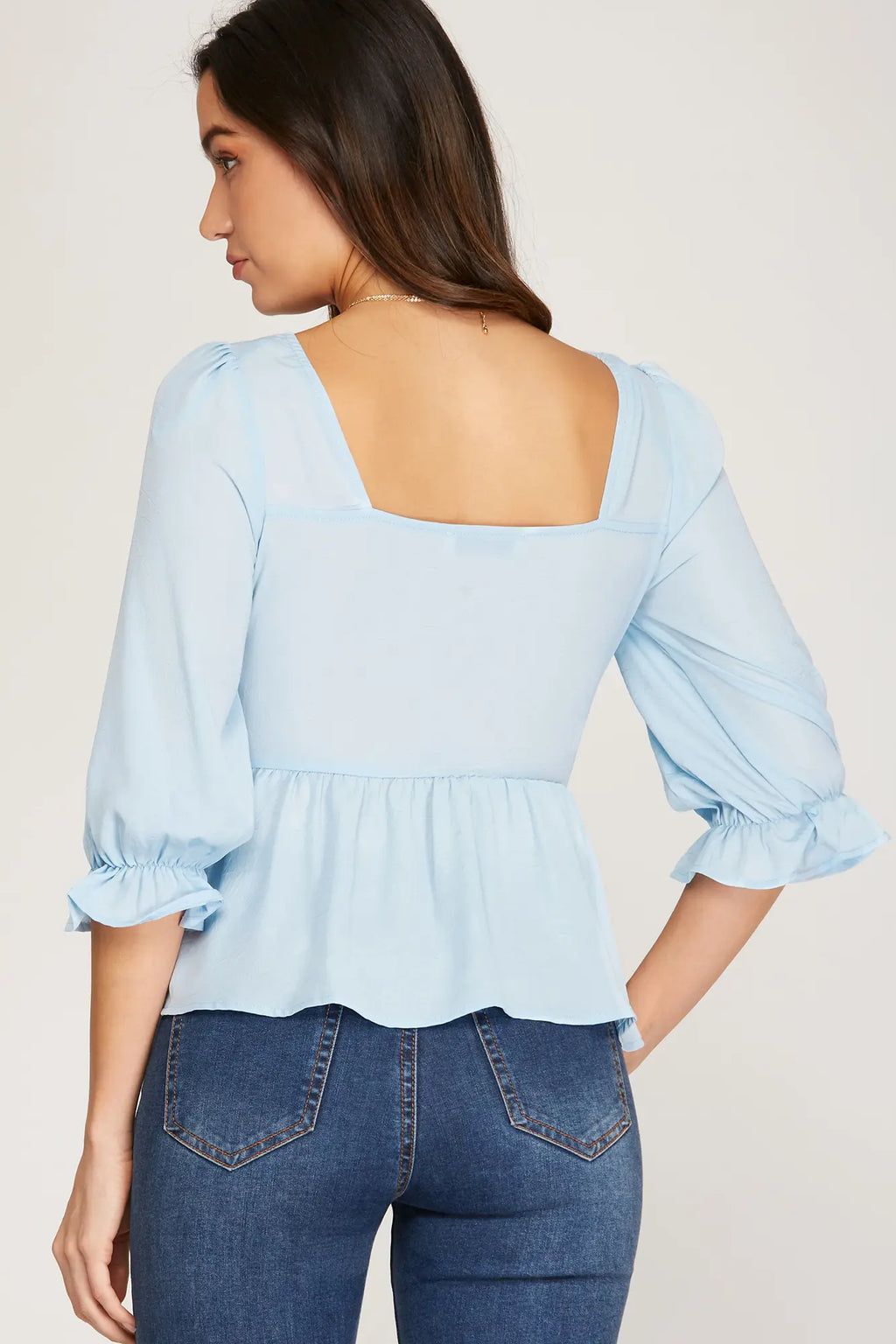 Ruched Babydoll Top