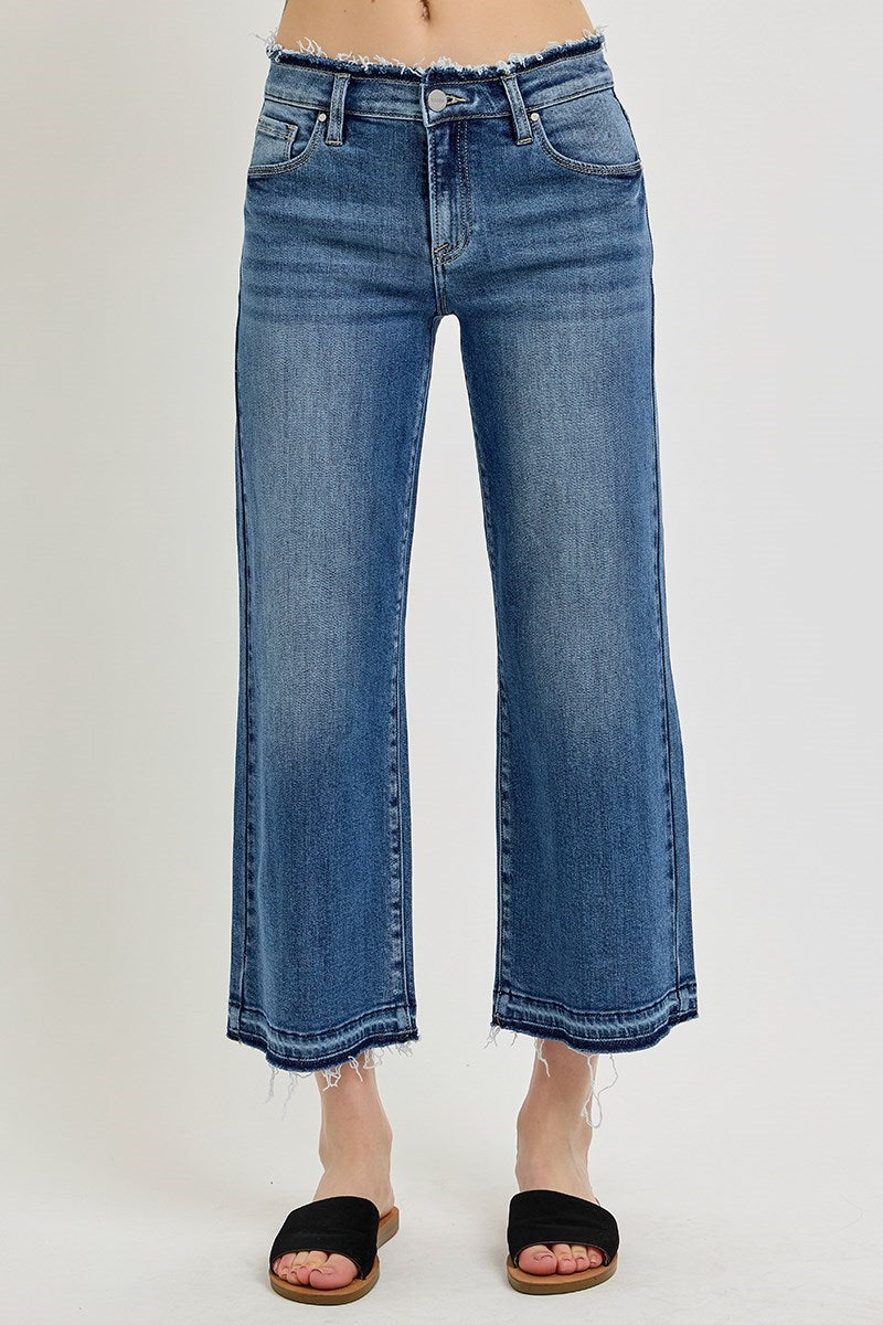 RISEN Mid Rise Crop Jeans