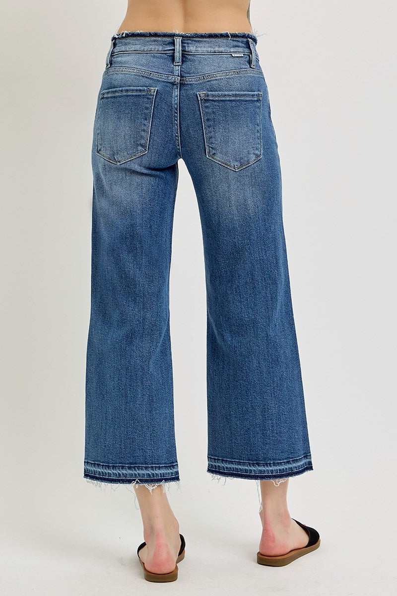 RISEN Mid Rise Crop Jeans