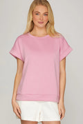 Drop Shoulder Knit Top