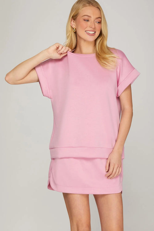 Drop Shoulder Knit Top
