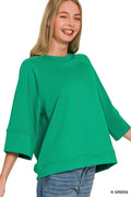 Zenana Scuba 3/4 Sleeve Pullover