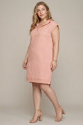 Plus Size - Half Zip Textured Dress