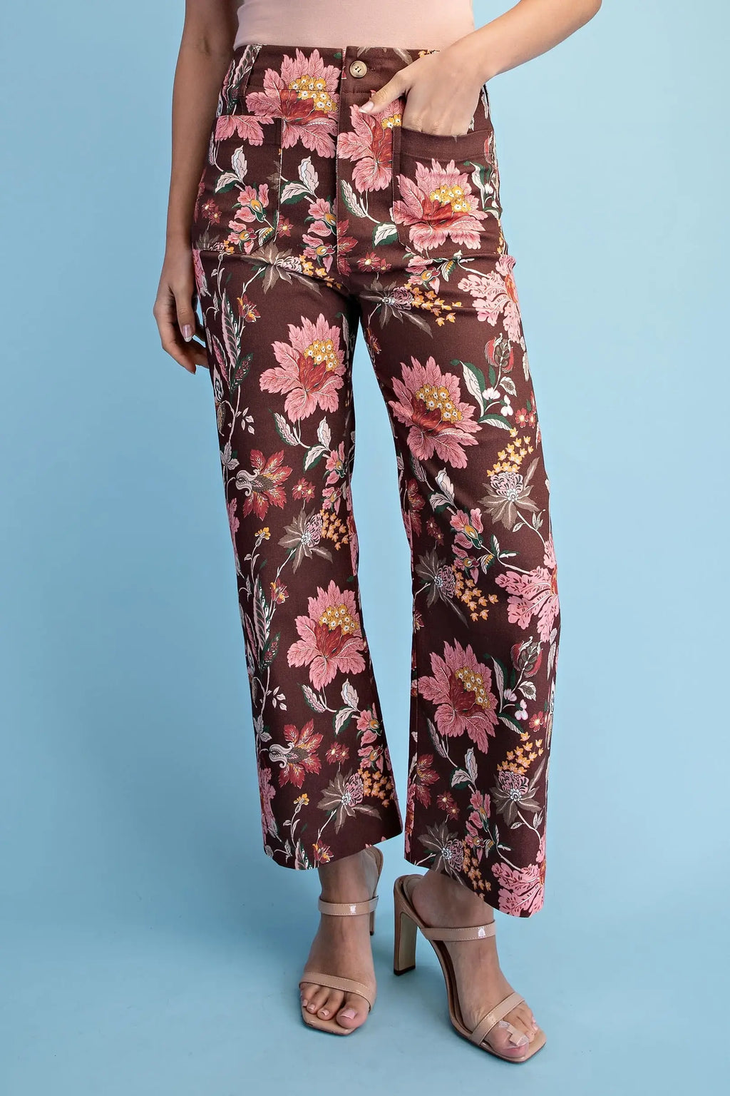 Floral Ankle Cropped Pants