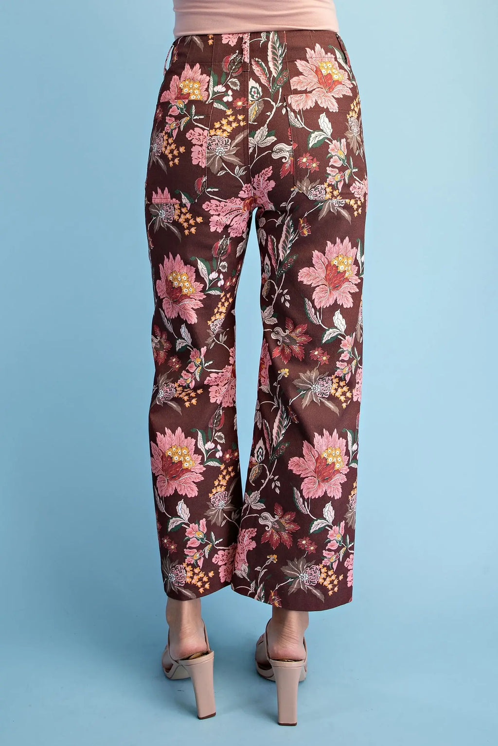 Floral Ankle Cropped Pants
