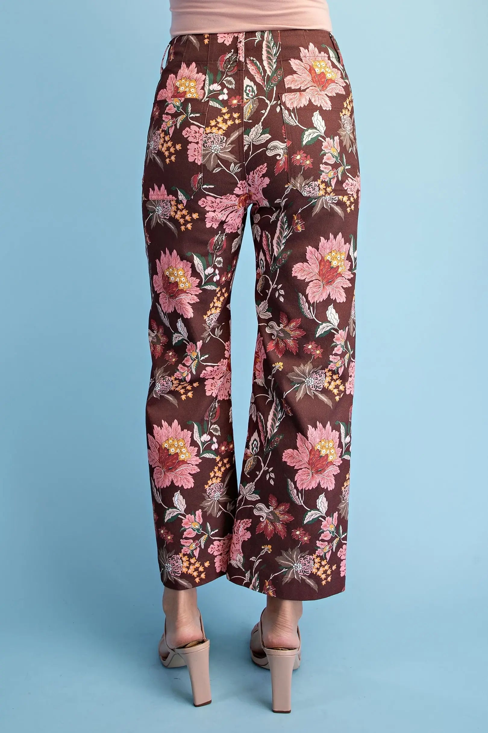 Floral Ankle Cropped Pants