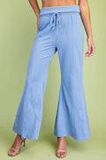 GiGiO Flared Pants with Fold-Over Waist and Drawstring