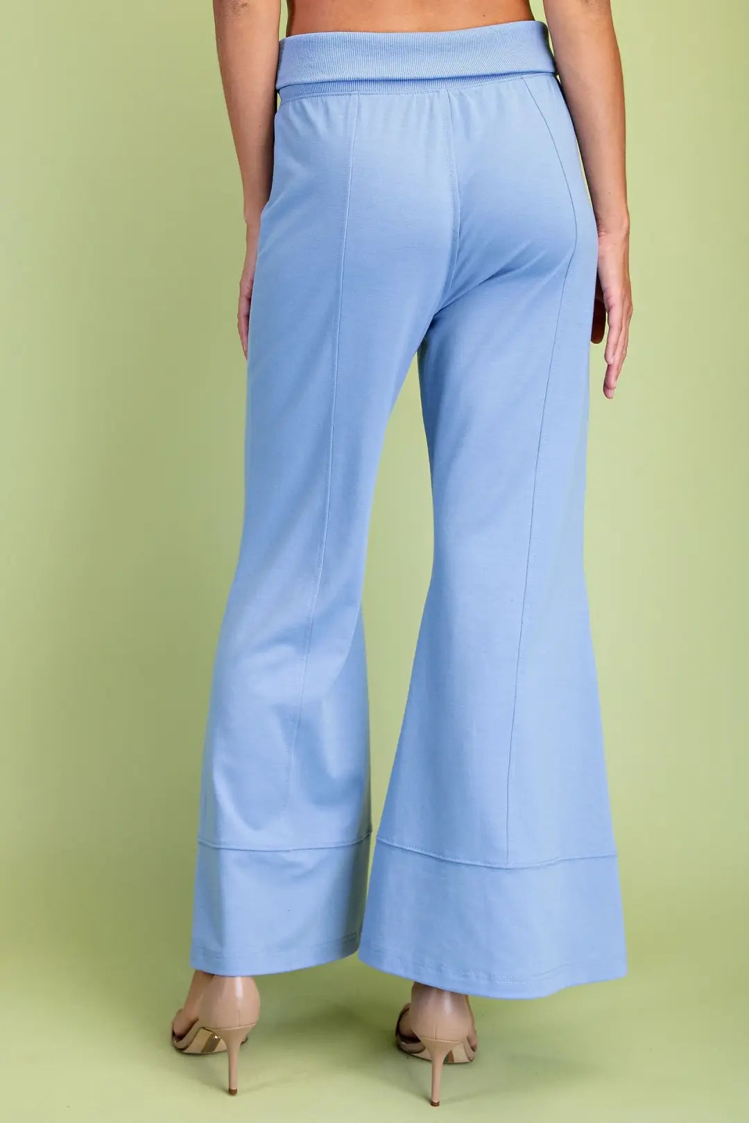 GiGiO Flared Pants with Fold-Over Waist and Drawstring