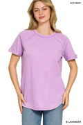 Zenana French Terry Curved Hem Tee