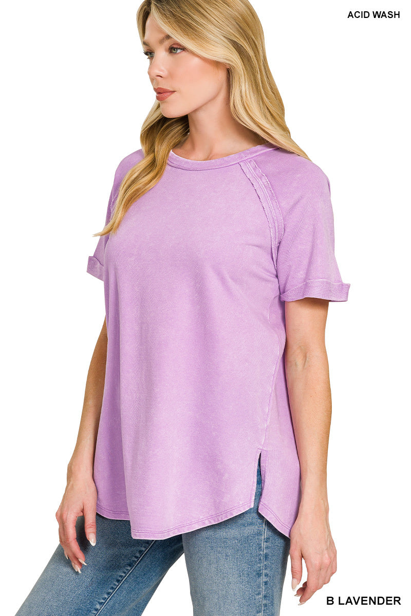Zenana French Terry Curved Hem Tee