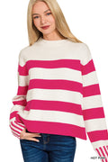 Zenana Bold Stripe Cotton Sweater