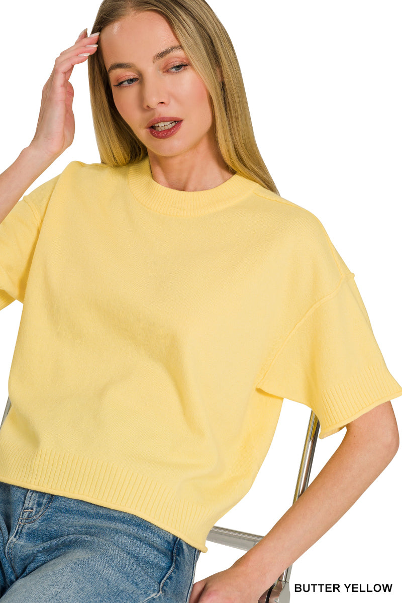Zenana Relaxed Exposed Seam Pullover Sweater