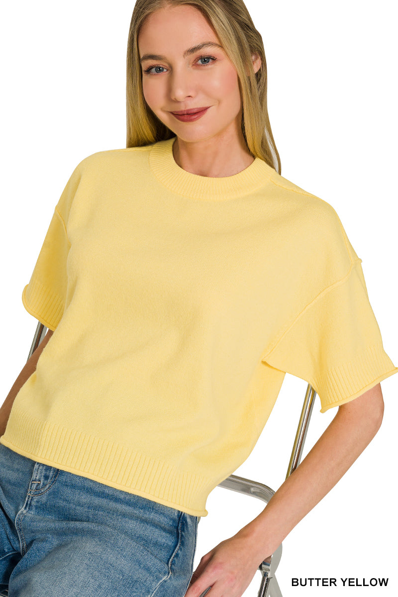 Zenana Relaxed Exposed Seam Pullover Sweater