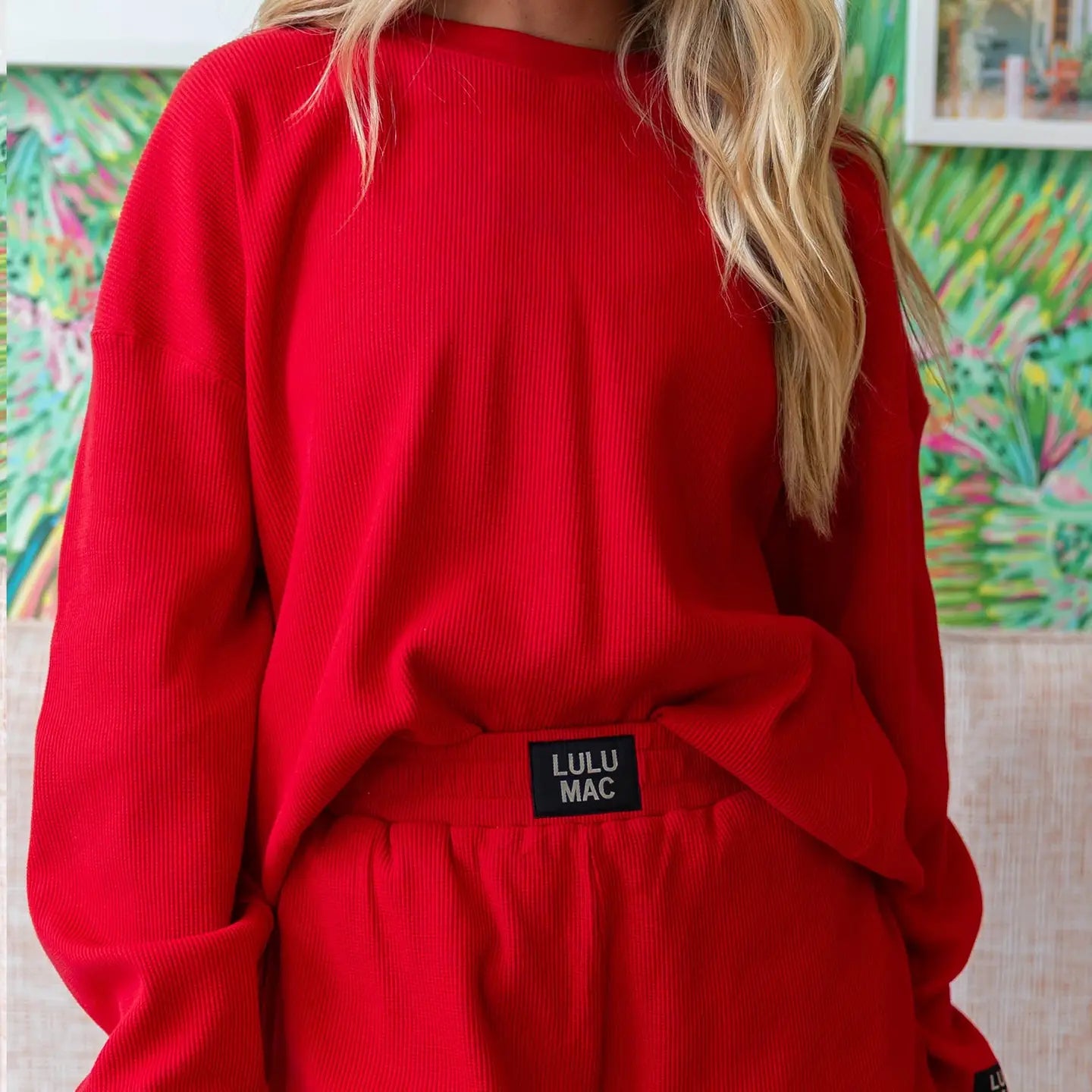 Lulu Mac Waffle Knit Long Sleeve Top