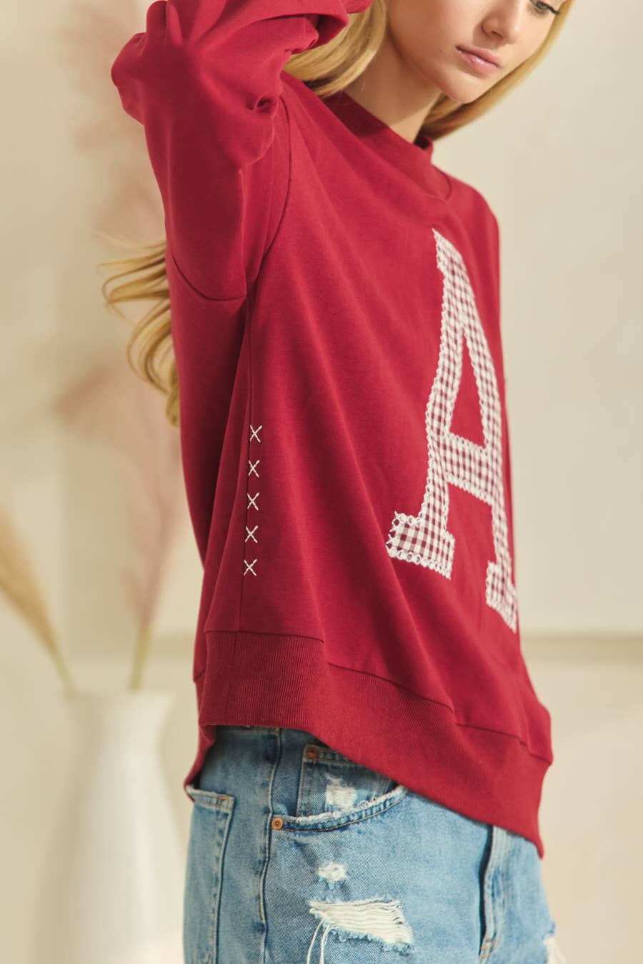 Oddi Game Day Patched Pullover Sweatshirt