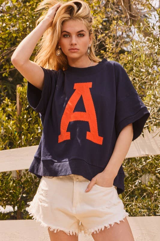 Oddi Game Day Lettering Oversized Sweatshirt (Plus)