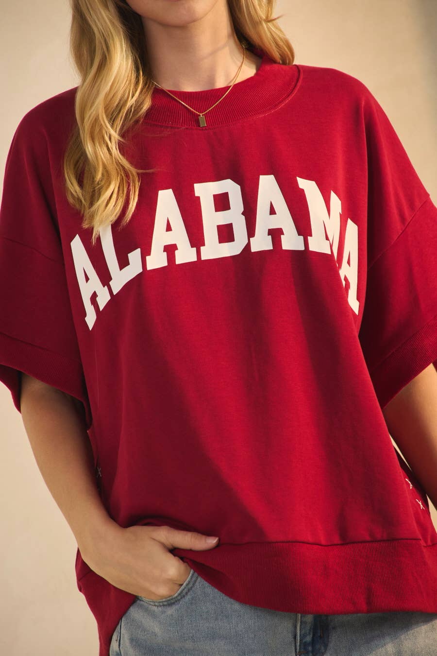 Oddi Game Day Alabama Boxy Short-Sleeve Sweatshirt