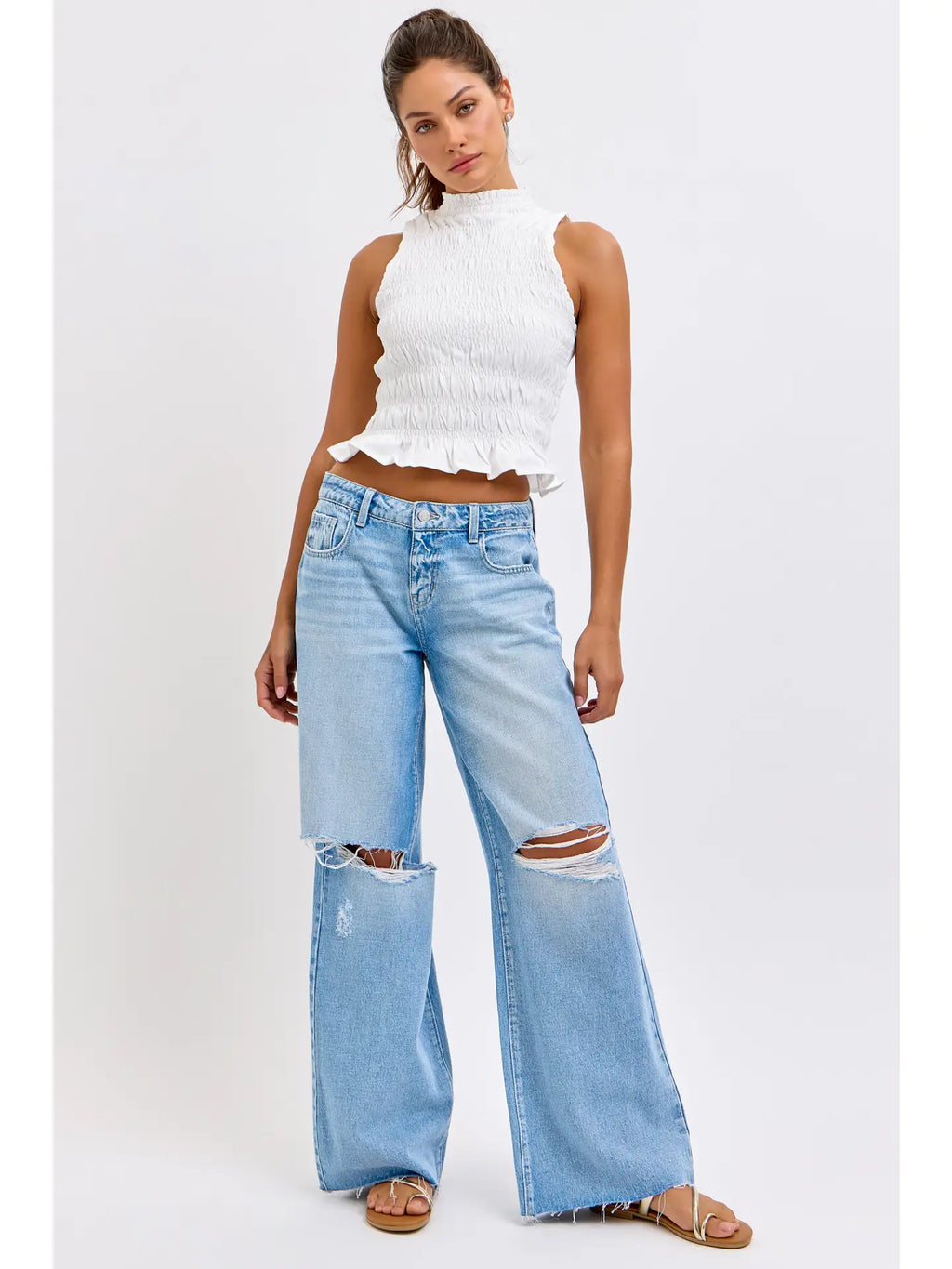 Cello Low Rise Wide Leg Jeans