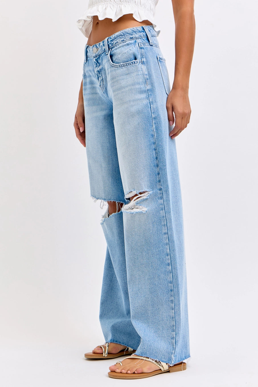 Cello Low Rise Wide Leg Jeans