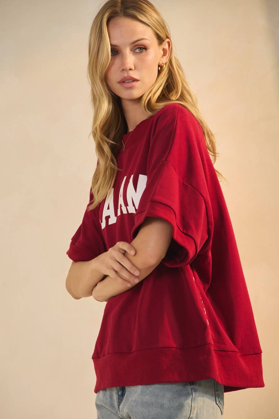 Oddi Game Day Alabama Boxy Short-Sleeve Sweatshirt