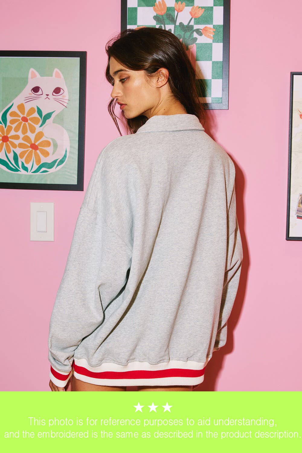 Bucketlist 'ALABAMA' Embroidered Letter Pullover Top