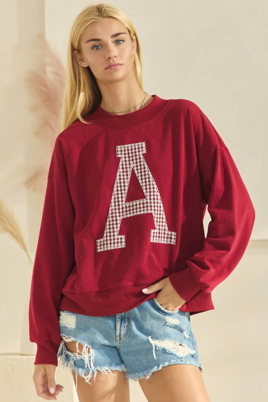 Oddi Game Day Patched Pullover Sweatshirt