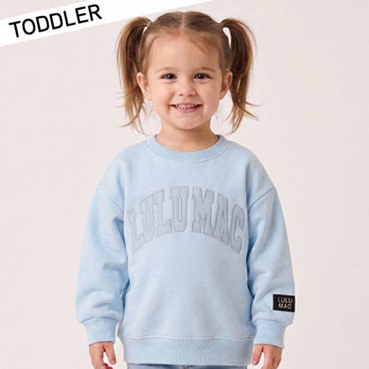 Lulu Mac Toddler Mono Sweatshirt in Light Blue