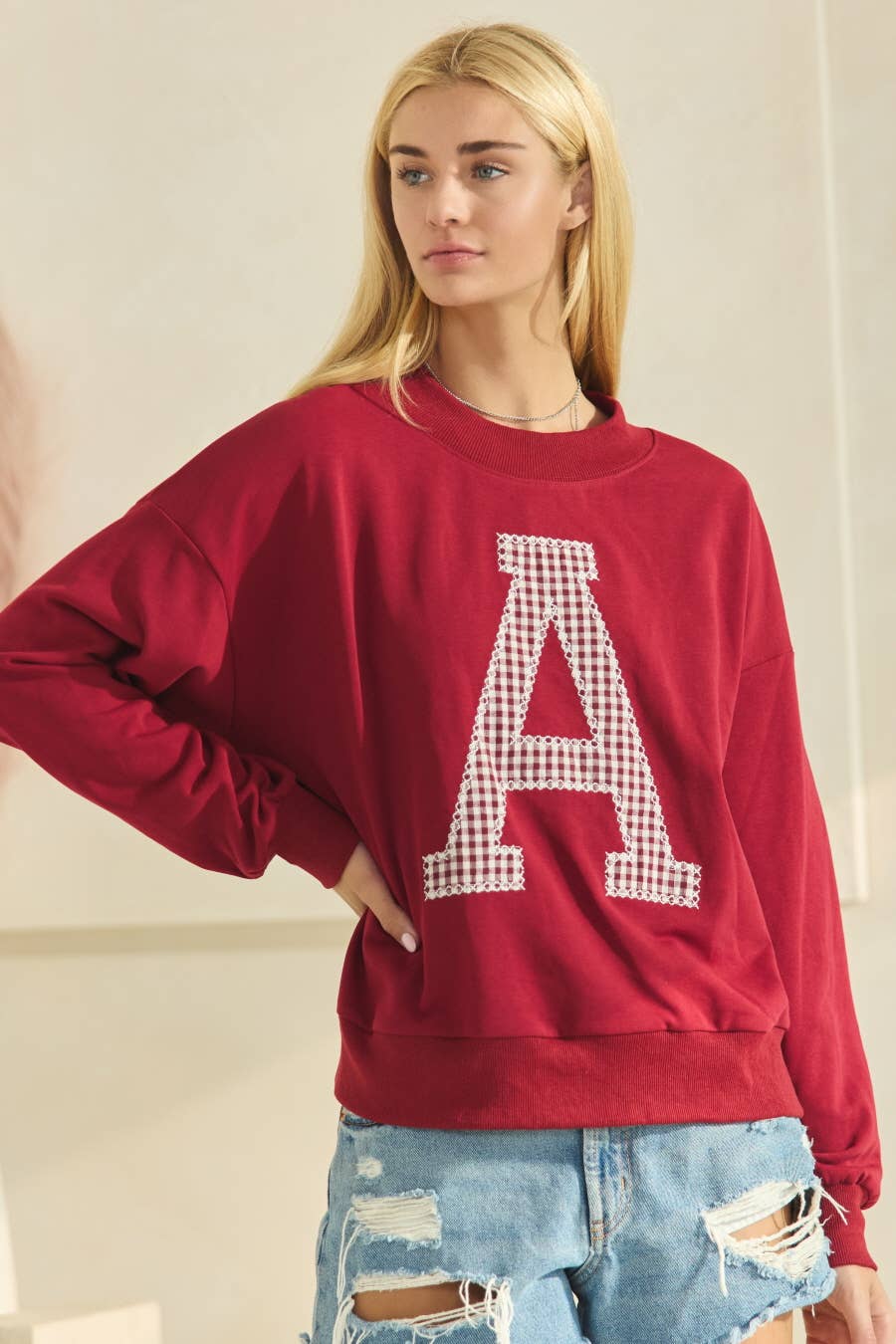 Oddi Game Day Patched Pullover Sweatshirt