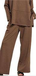 Zenana Scuba Side Slit Top & Wide-Leg Pants Set