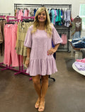 Floral Pattern Dress with Side Pockets