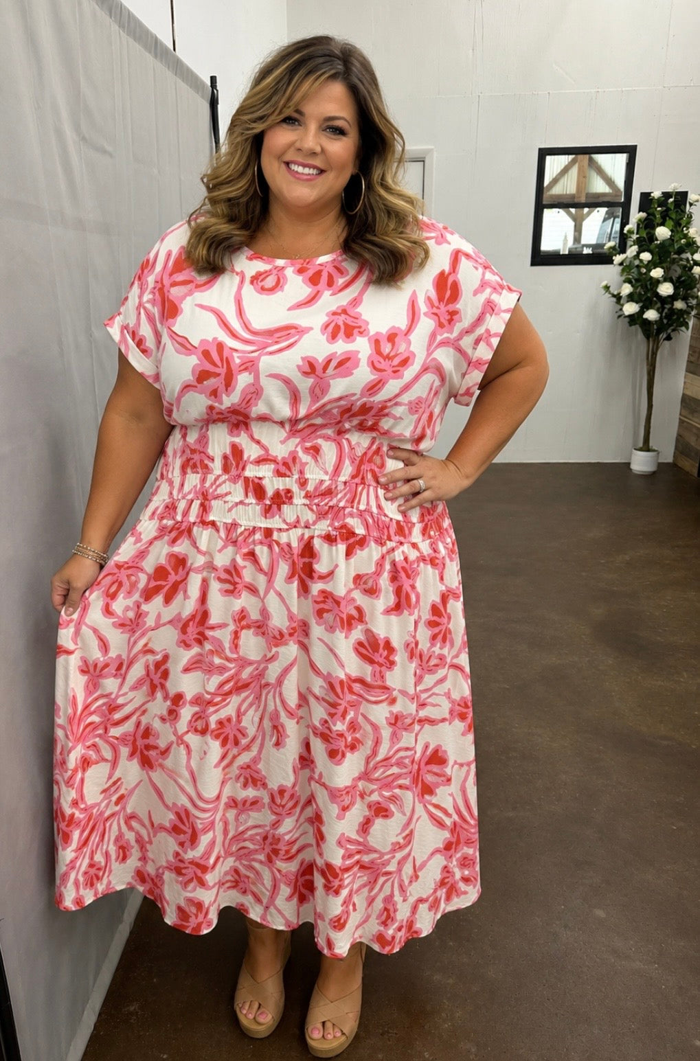 Floral Print Midi Dress