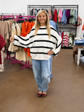 Striped Loose Fit Knit Sweater